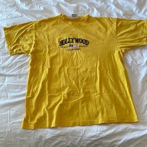 Vintage Thrifted Yellow Hollywood California Shirt Size: Large